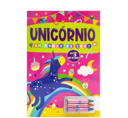 KIT UM MUNDO DE COLORIR UNICORNIO C/GIZ 1168355